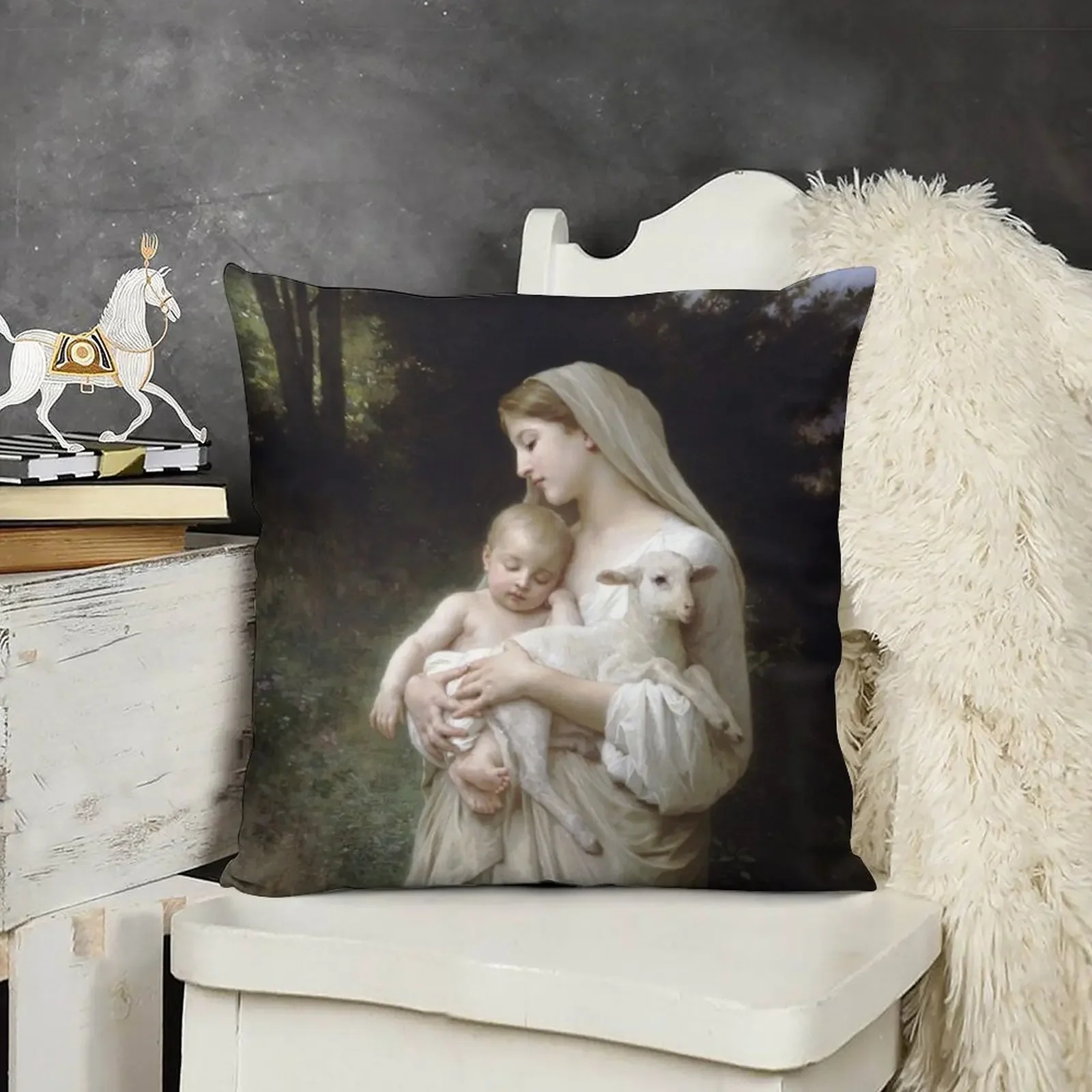 Innocence by William Bouguereau Throw Pillow Pillowcases Decorative Cushion Cover pillow