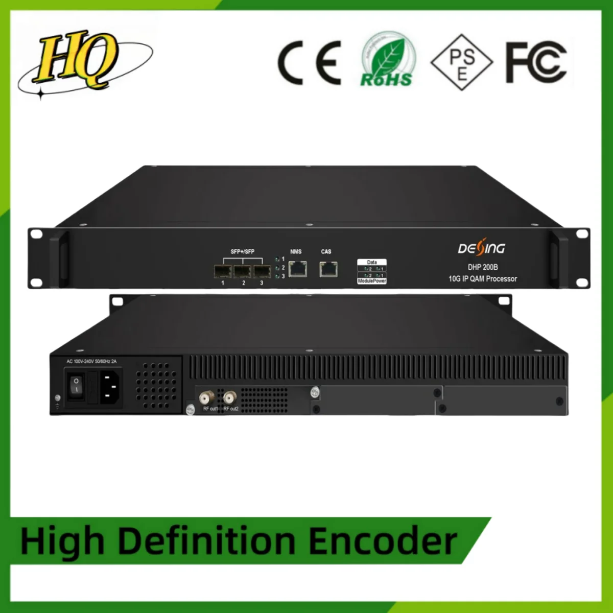 

QAM IP Multiplexer Modulator, digital television, 64 channels, 10G + 1G SFP RF input, hotel cable, Front-End system