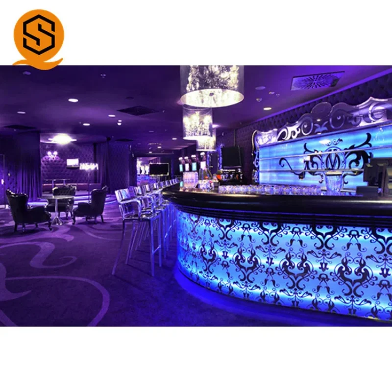 custom.Factory Custom Size LED bar Furniture Illuminated bar Counter Outdoor Commercial bar Counter