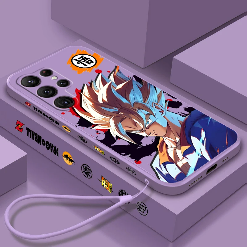 

Cartoon Anime D-D-Dragon Bal Liquid Left Rope For Samsung Galaxy S24 S23 S22 S21 S20 FE S10 Ultra Plus Lite 5G Soft Phone Case