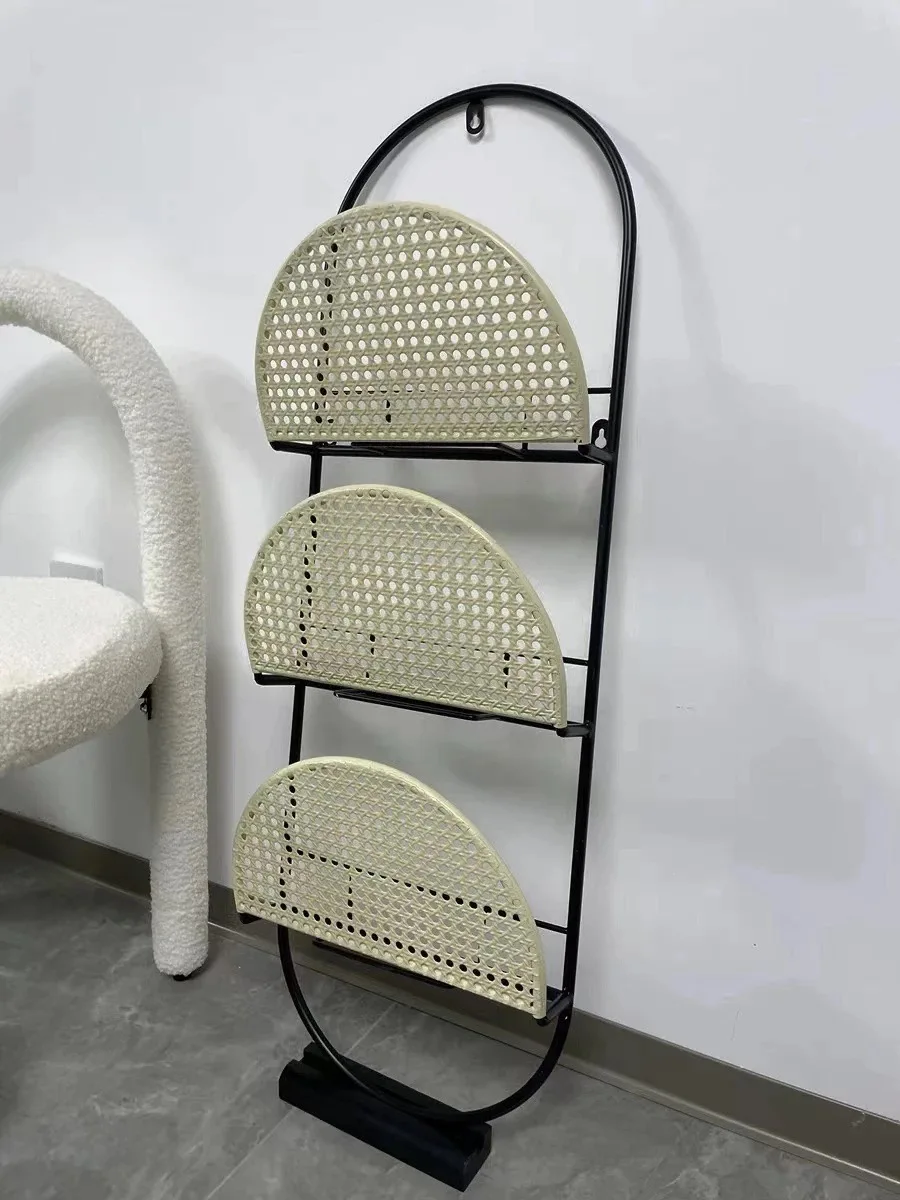 

‌Scandinavian Wall Shelf‌-Open Iron Magazine Rack for Living Room with 3 Adjustable LayersRustproof FloatingStorage&Modern Decor