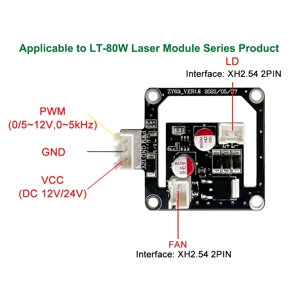 LASER TREE 20W 40W 80W Laser Driver for Laser Engraving Cutting Head Laser Module Engraver Wood Working Tools Accessories