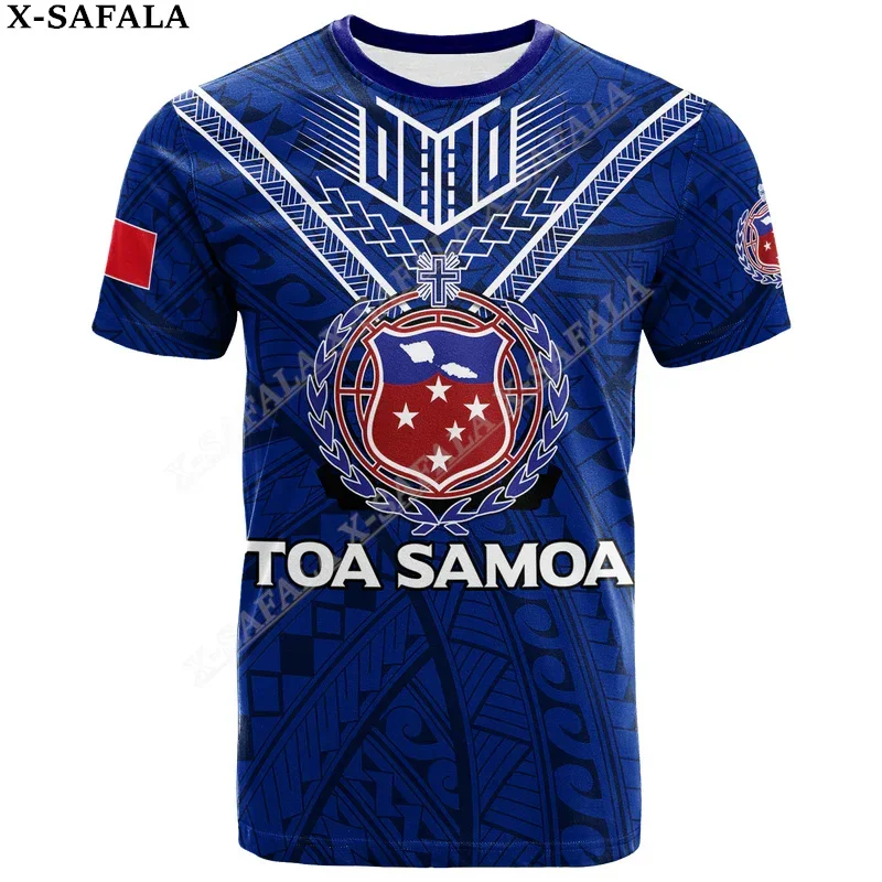 Samoa Polynesian Lauhala Rugby  3D Print Mesh Fiber T-Shirt Tops Summer Tees Men Streetwear Shorts Sleeve Sport Casual Shirt-1