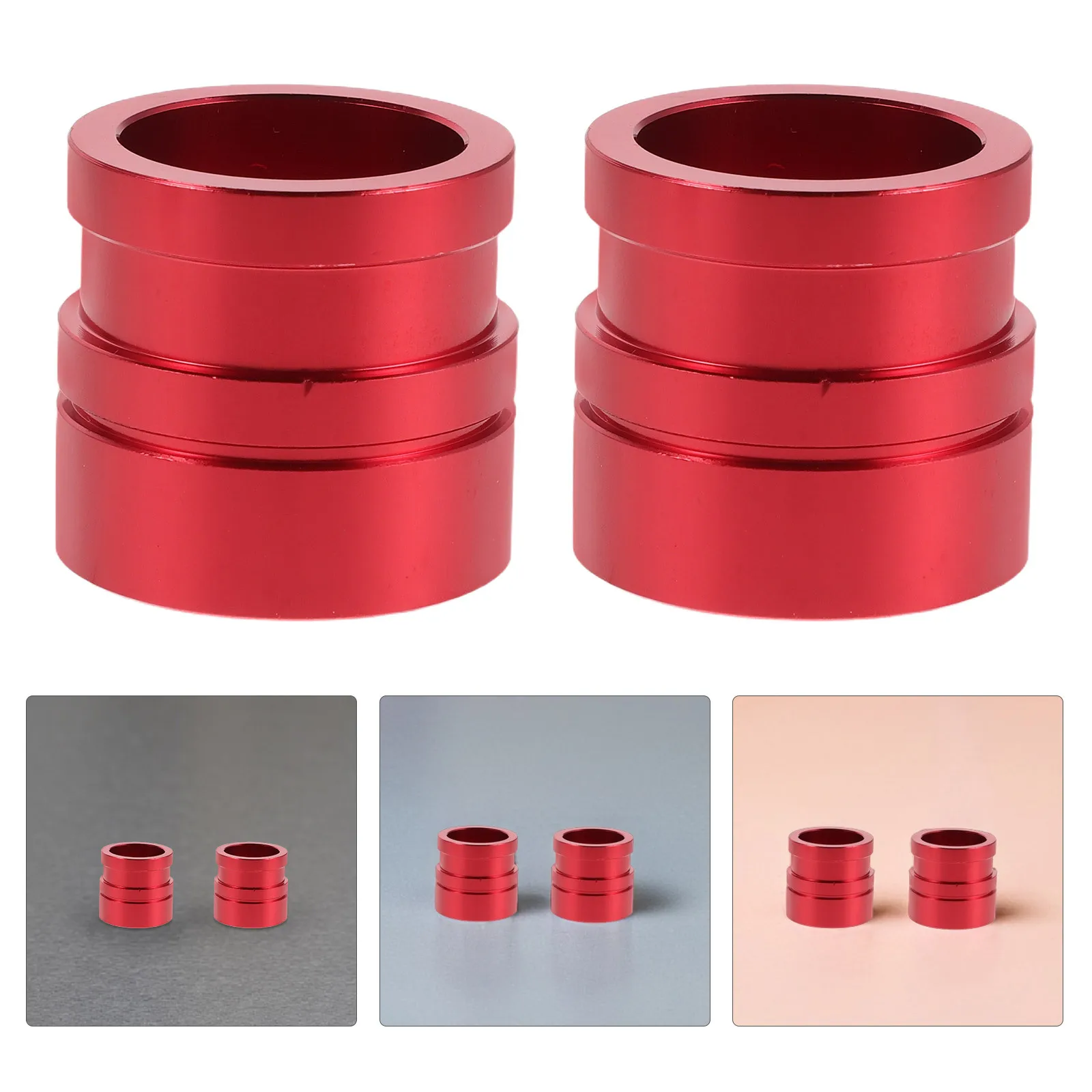 

1 Pair 22Mm Aluminum Alloy Dirt Bike Front Wheel Spacer Red For Off Road Motorcycle Atv Durable Wheel Hub Bushing Motorbike