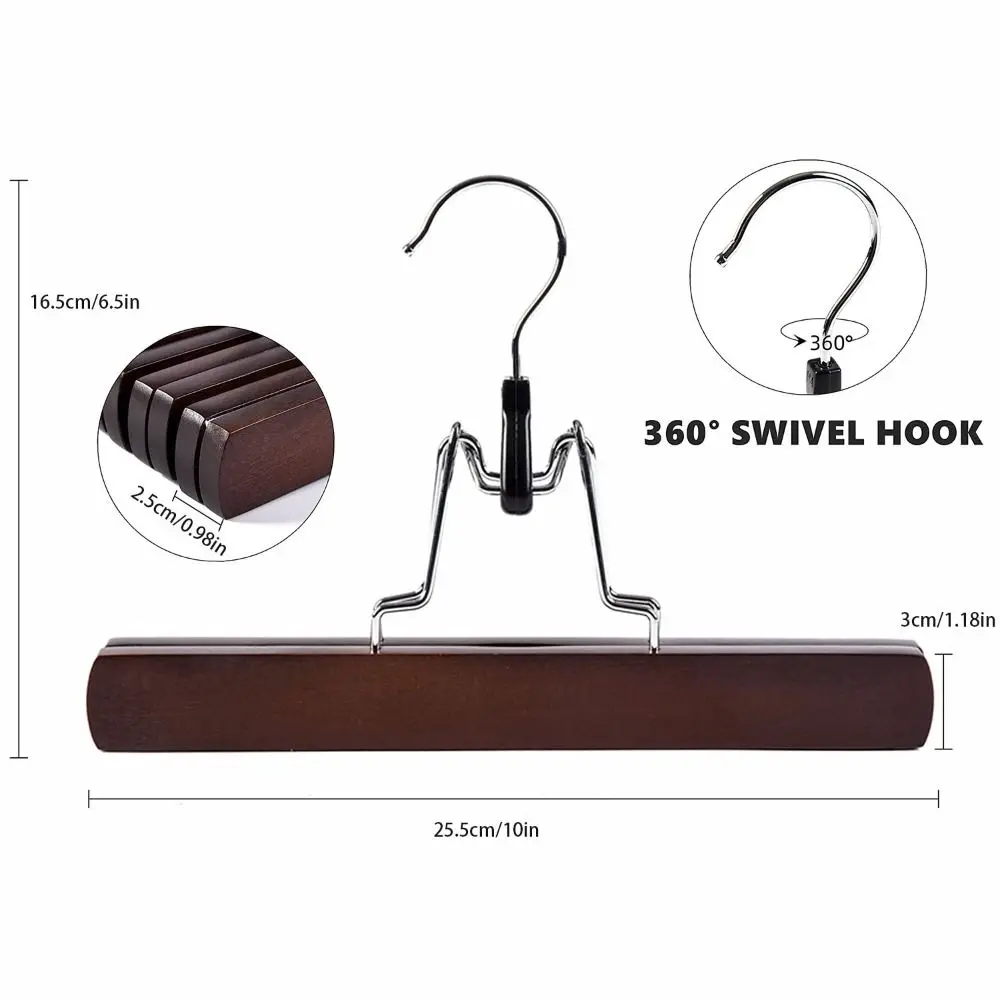 High Quality 1PC Clothes Hanger Retro Color Log Horse-face Skirt Rack Non-slip Storage Hanfu Pants Hook