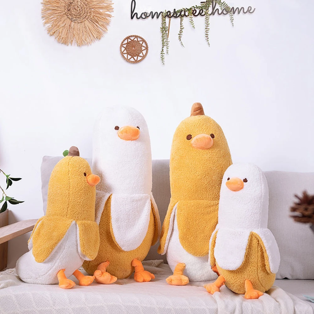 50CM Banana Plush Toy Duck Throw Pillow For Women\'s Bed With Legs Clamped Side Sleeping Cute Soft Doll Holiday Gift For Children