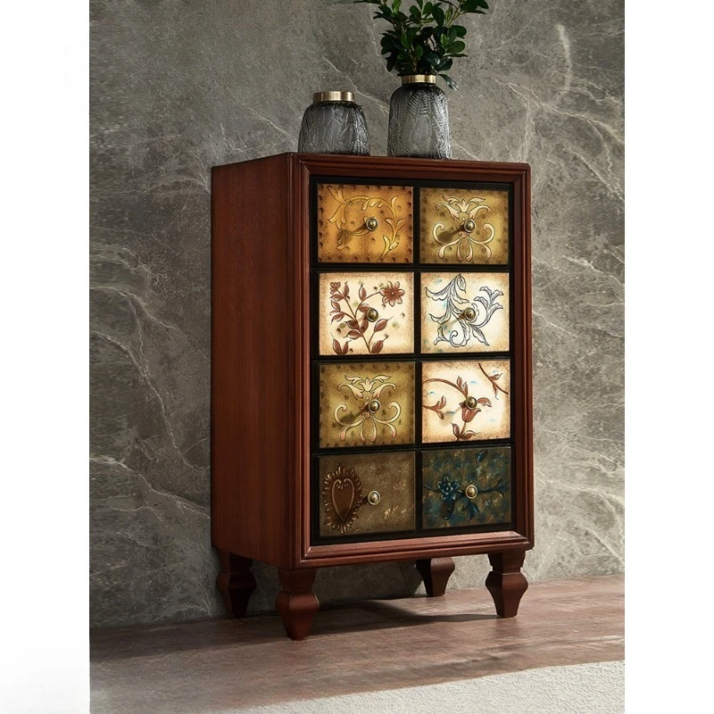 

Furniture four-chest cabinet solid wood drawer storage cabinet living room storage side cabinet