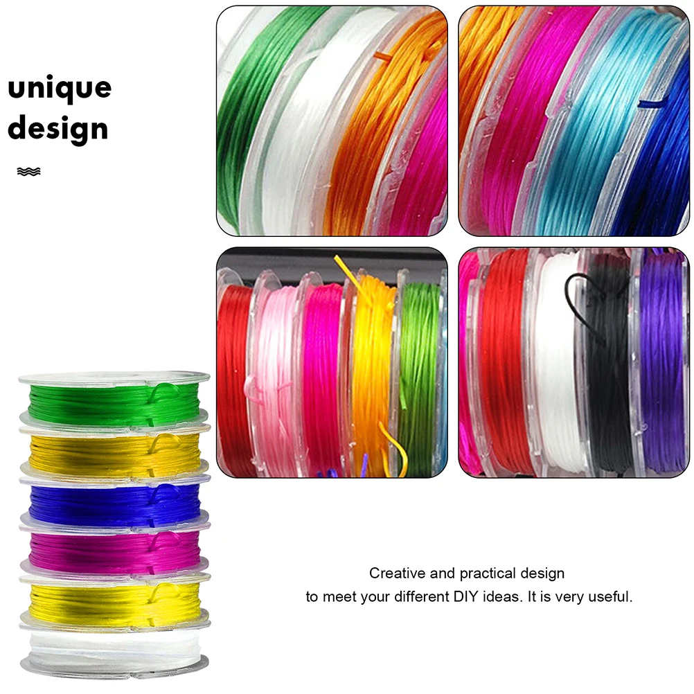 12 Rolls Cable Elastic Rope Bracelet Lanyard Weaving Material Spandex Lacing Beading Cord