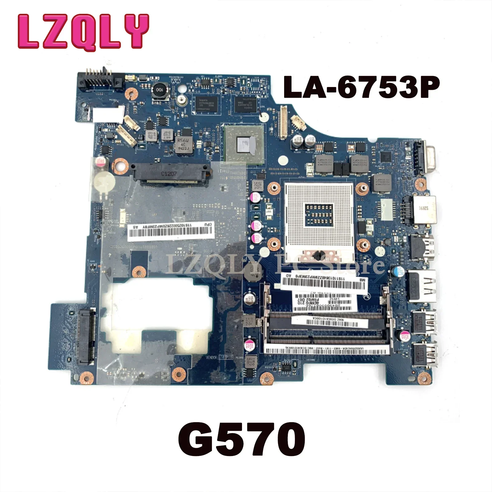 

LZQLY For Lenovo G570 PIWG2 LA-6753P Laptop Motherboard HD 6300M GPU HM65 DDR3 Main Board Full Test