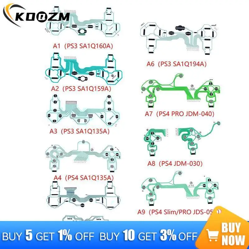 SA1Q160A 159A 113A 135A 222A 194A Ribbon Circuit Board Film Joystick Flex Cable Conductive Film For PS3 PS4 Controller