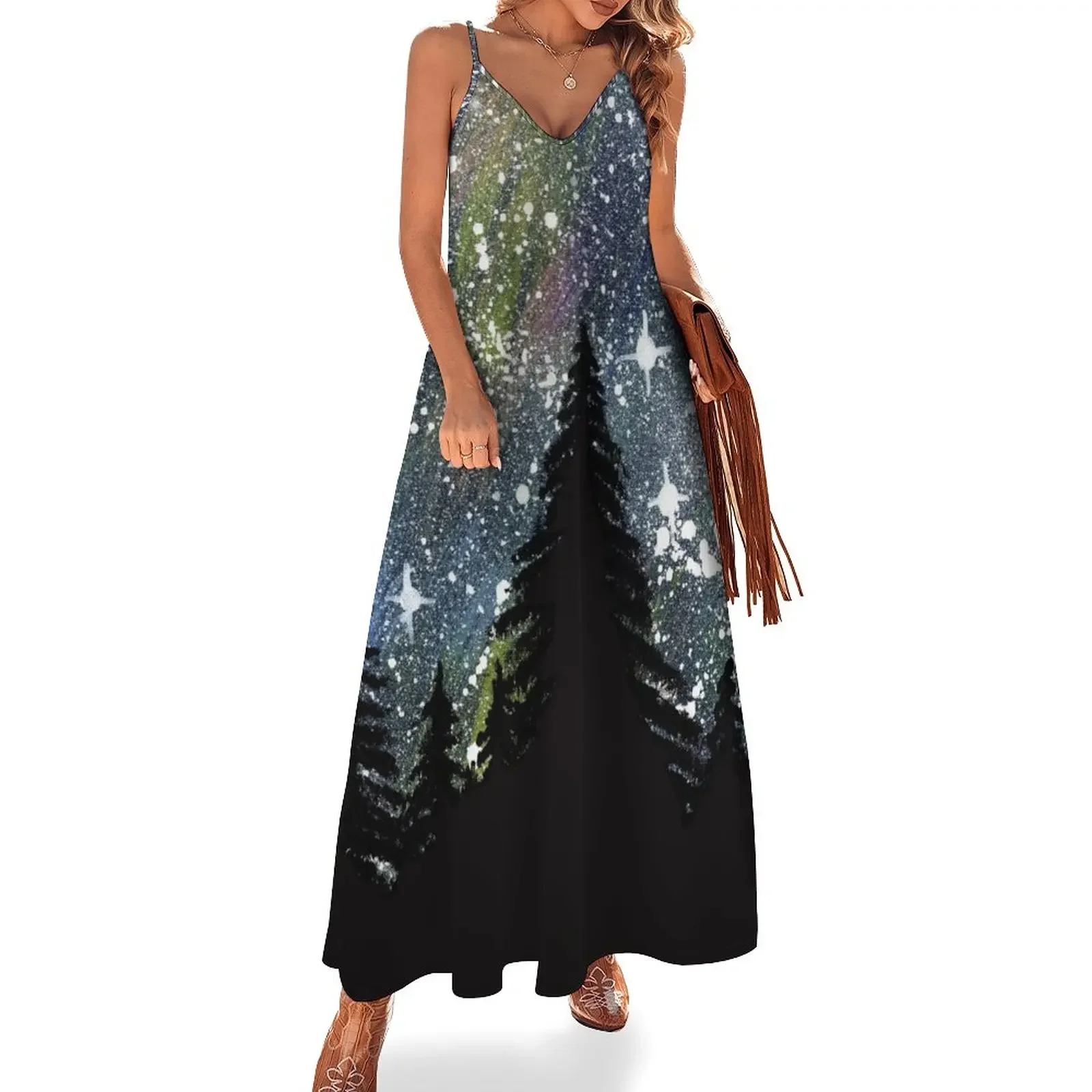 

Beautiful Northern Lights Sleeveless Dress Long dress dress korean style long dresses for women