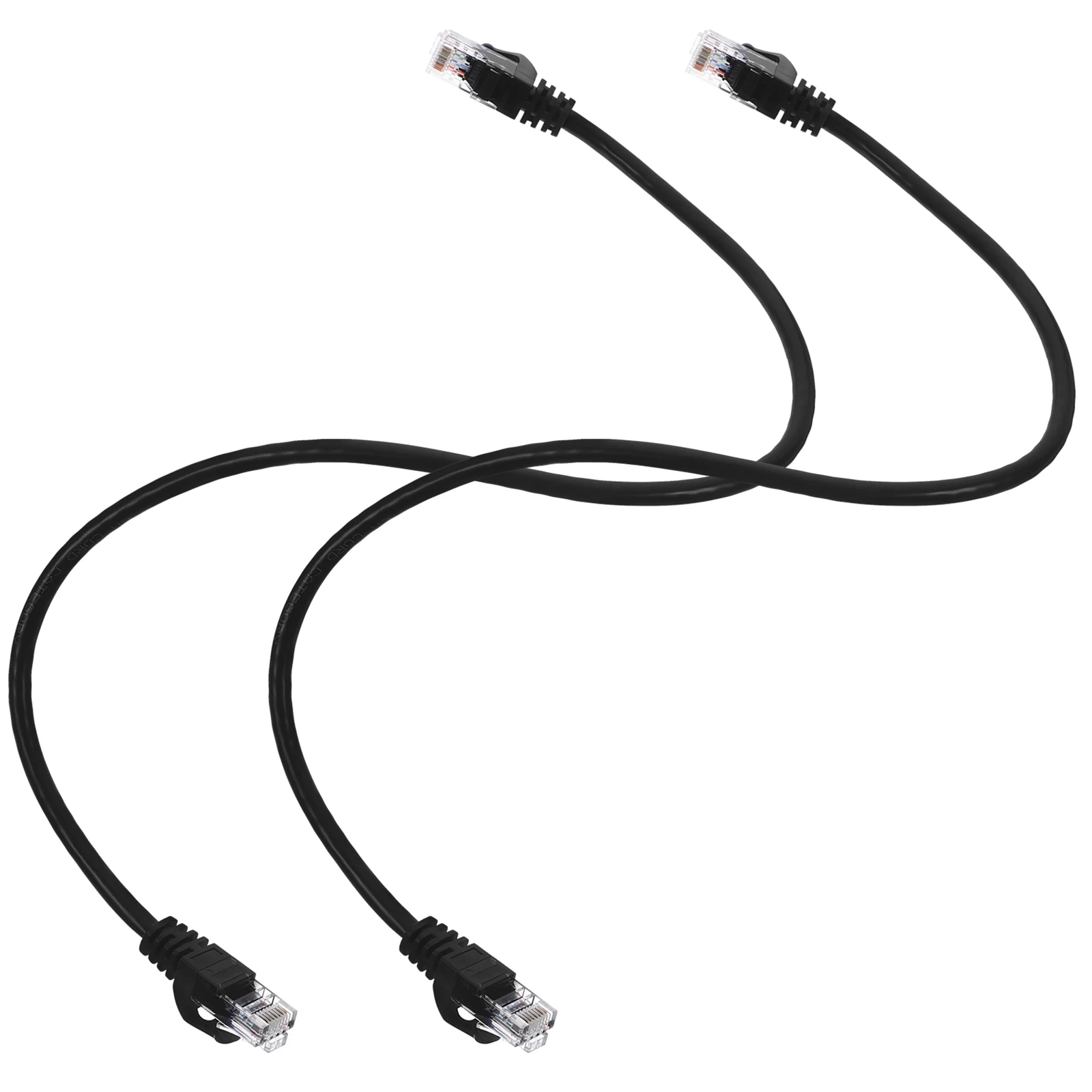 

2pcs Cat6 Network Cable 0.5m Black Unshielded Ethernet Patch Cord Home Cat 6 Ethernet Cable Router Connection LAN Wire