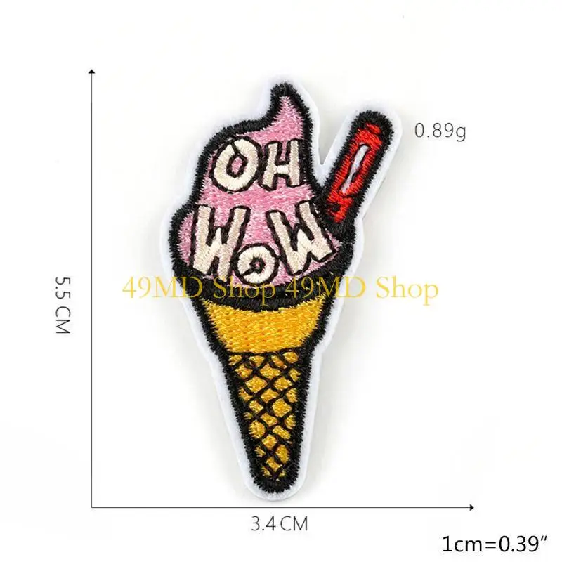 49MD 20 piezas dulces dibujos animados, piruleta, parches helado, planchado para niños, apliques costura decorativos
