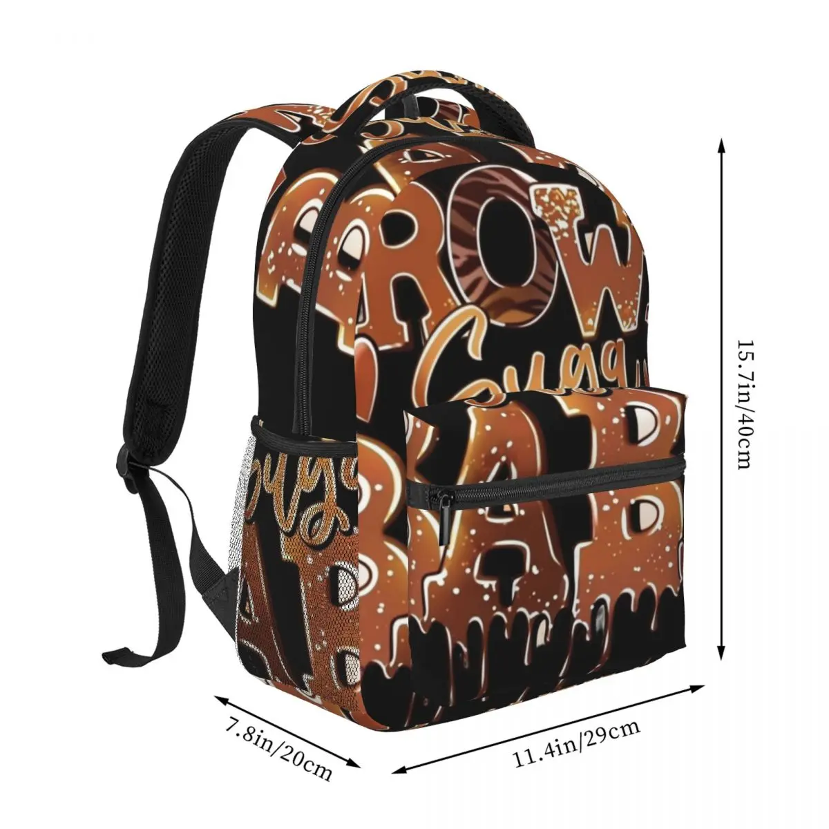 Teacher Work Backpack Center Brown Suga Babe Drip Lettering Chocolate Drip Bling Brown Caramel Large Bookbag for Laptop Papers