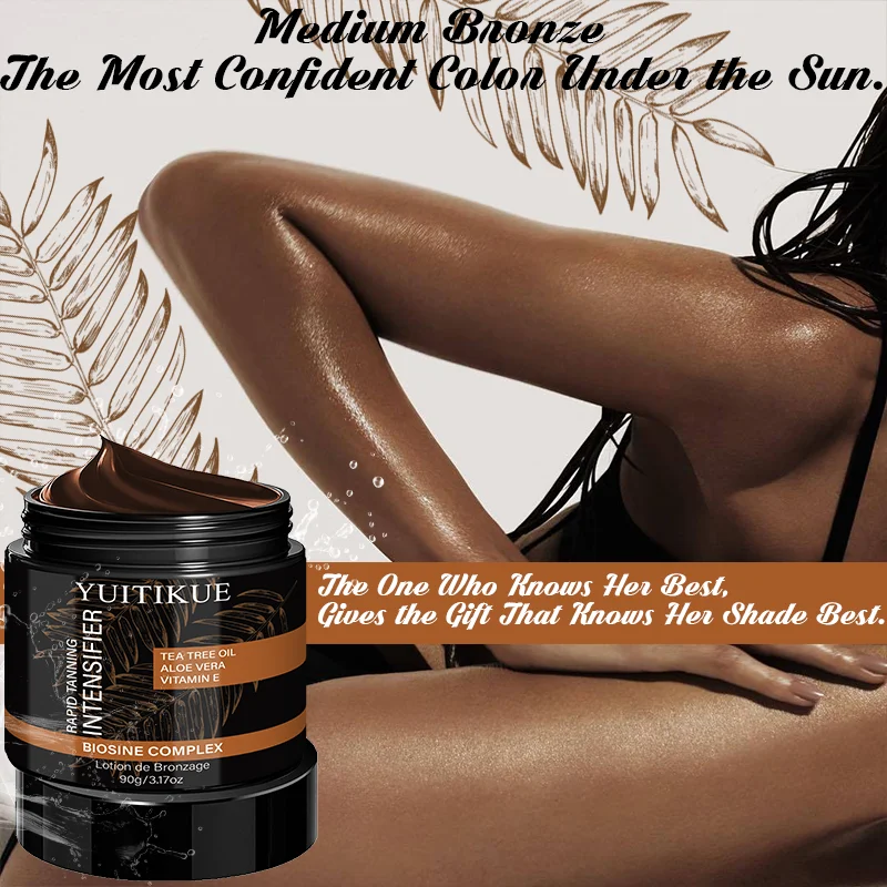 YUITIKUE Rapid Tanning Intensifier Cream - No Sun Needed, Delivers Long-Lasting Medium Bronze Radiance - view 6