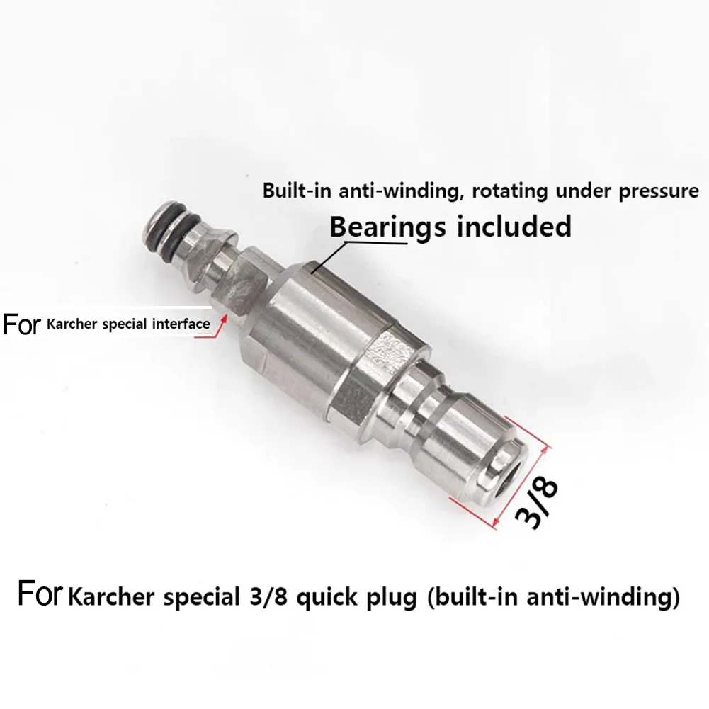 High Pressure Washer Adapter with 3/8 Quick Connect Fitting and Stainless Steel Construction for Karcher Compatibility