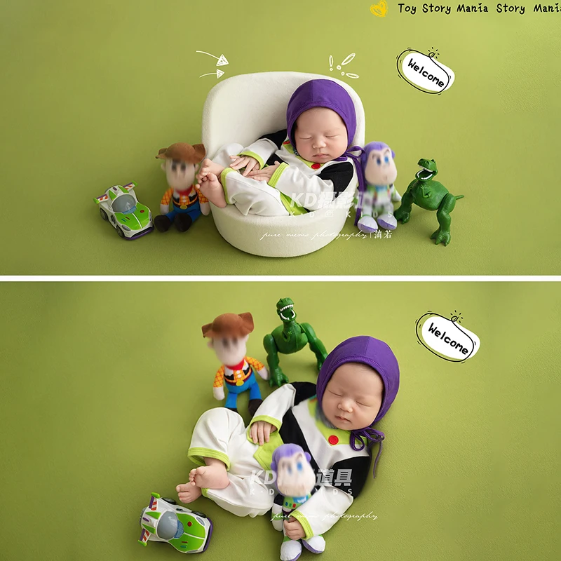 Baby Photography Clothing Newborn Cartoon Doll Props Buzz Lightyear Role-Playing Costumes Set Boys And Girls Photo Accessories