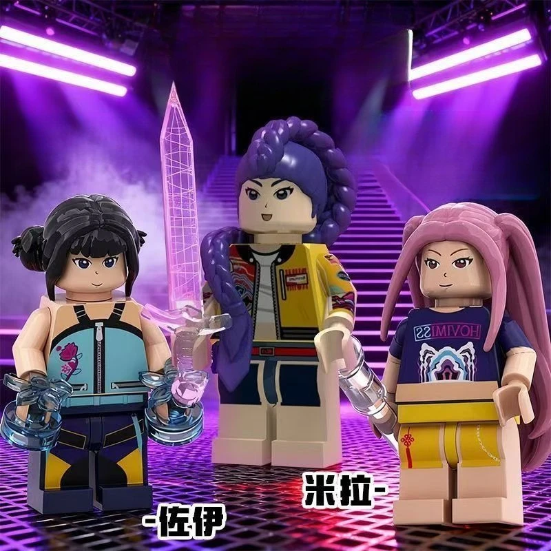 Mini Kpop Demonen Jagers Assembleren Beeldje Model Bouwstenen Speelgoed Zoe Rumi Mira Meisje Fans Collectie Kerstcadeau