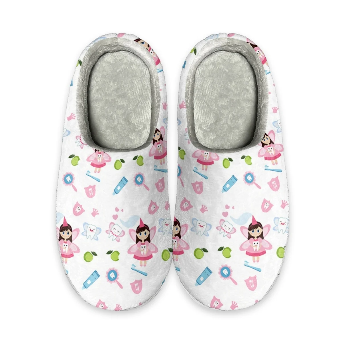 Beliodome Dental nurse Design Womens Home Cotton Custom Memory Foam Slippers Indoor Slip On Shoes Lightweight Bedroom Slipper