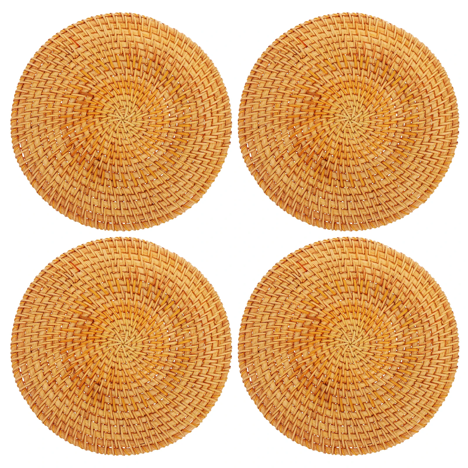 

4pcs Heat Resistant Mats Rattan Coasters Woven Trivets For Hot Dishes Kitchen Pot Holders Bowl Mats Countertop Protection