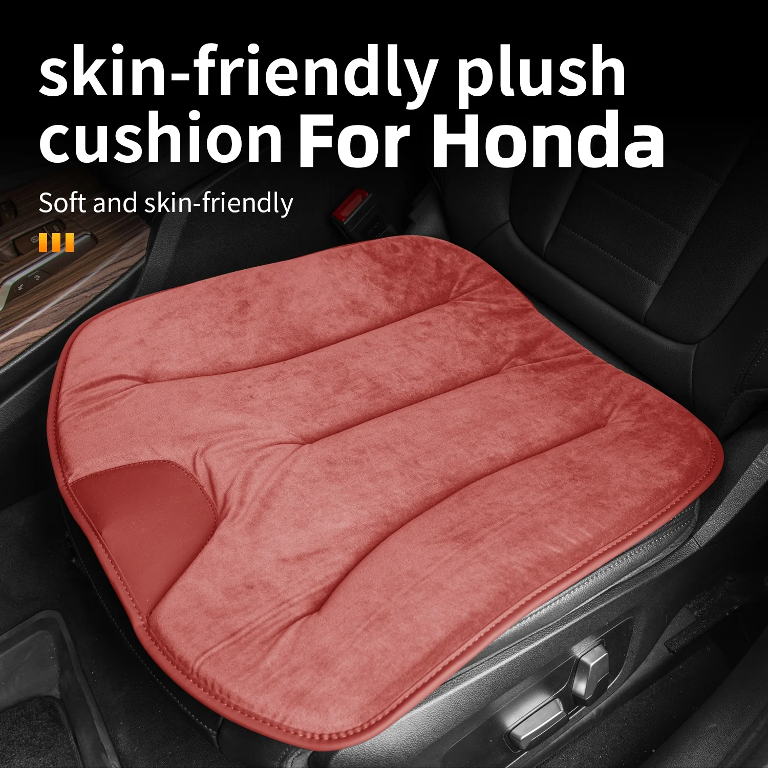 

For Honda Civic Accord CR-V UR-V E:NS1 ZRV HRV CRIDER Elysion Plush Car Seat Cushion: Non-Slip Single Seat Model Accessory
