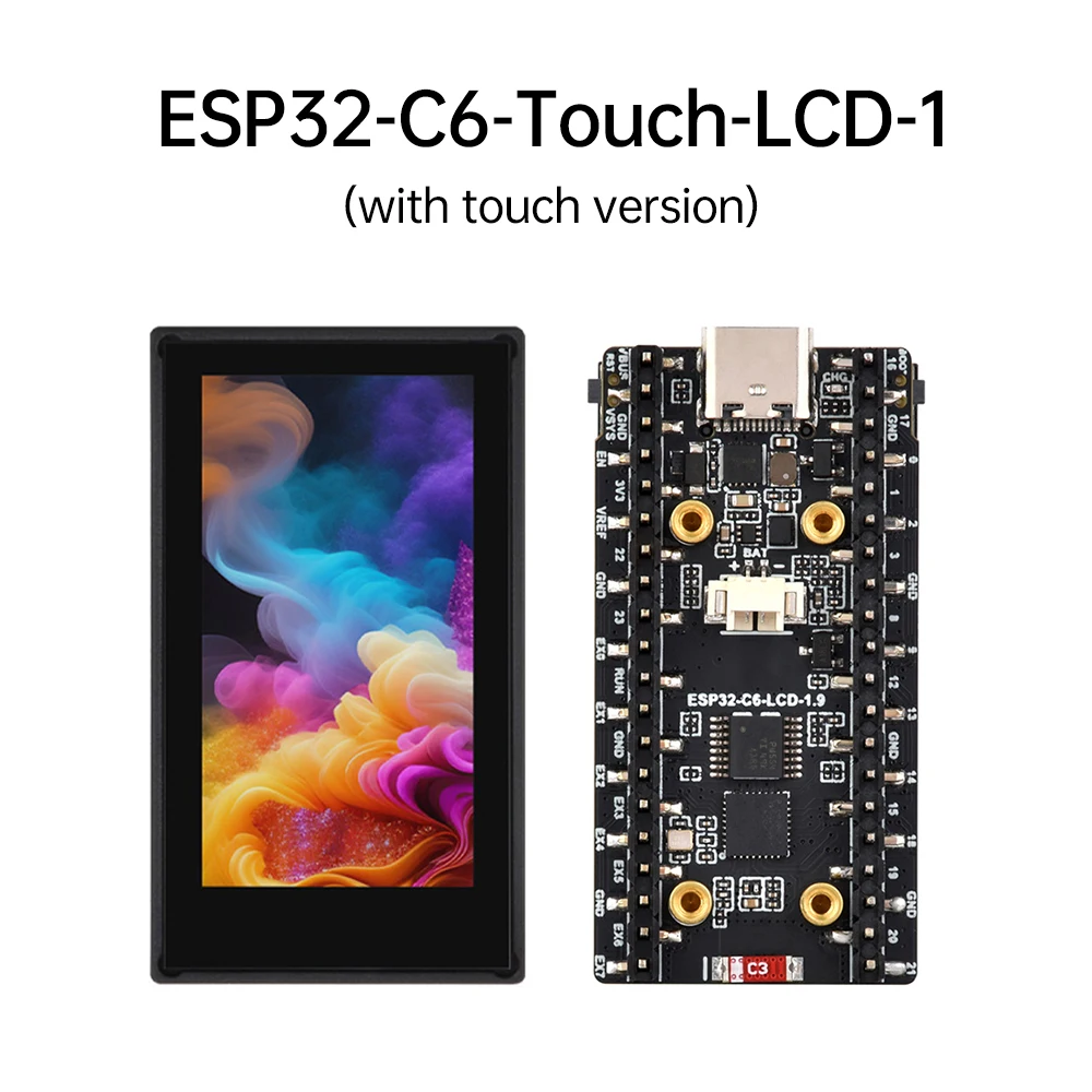 

Type-C ESP32-C6 1,9-дюймовый ЖК-экран, Wi-Fi, Bluetooth-совместимая макетная плата, разрешение 170 × 3200, процессор Risc-V 160 МГц