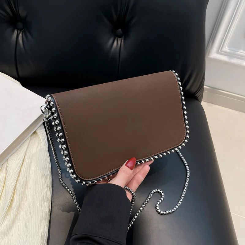 

Beading Women Flip Crossbody Bag Fashion Chain Mobile Phone Purse Travel Vacation Shoulder Messenger Bag Sac A Main Female