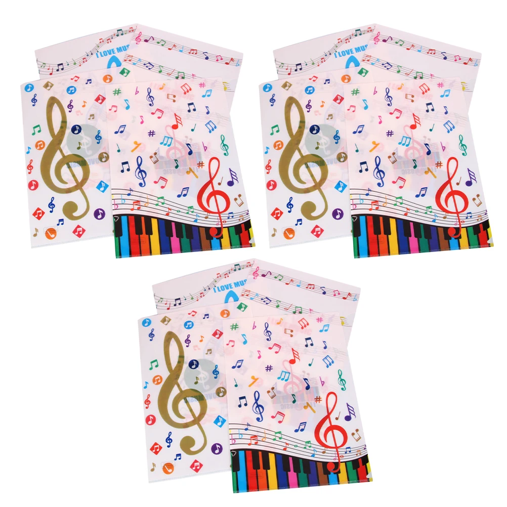 

12 PCS L-shaped File Bag A4 Document Storage Folder Paper Double Page Holder Organizer