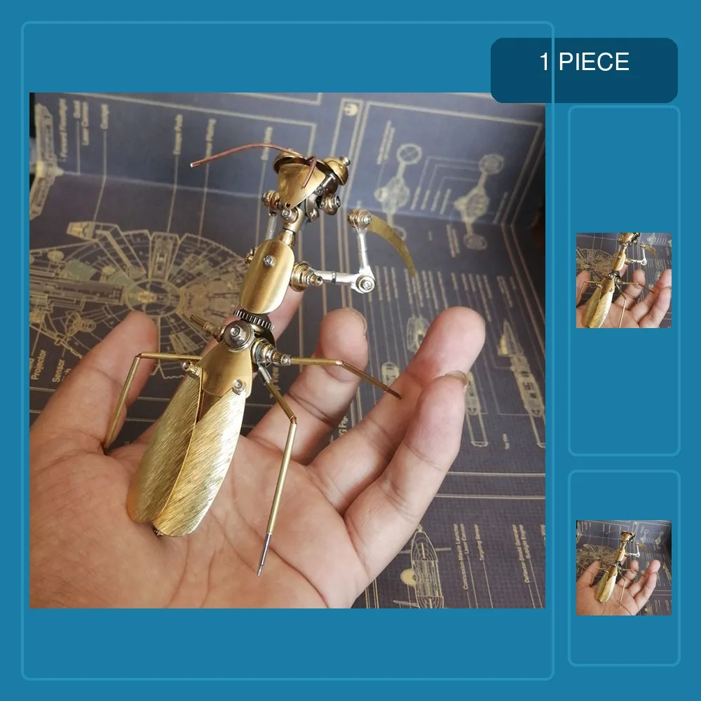 3D steampunk mechanical insect metal big knife mantis model DIY Assembled toys pure handmade collection gifts - Finished Product