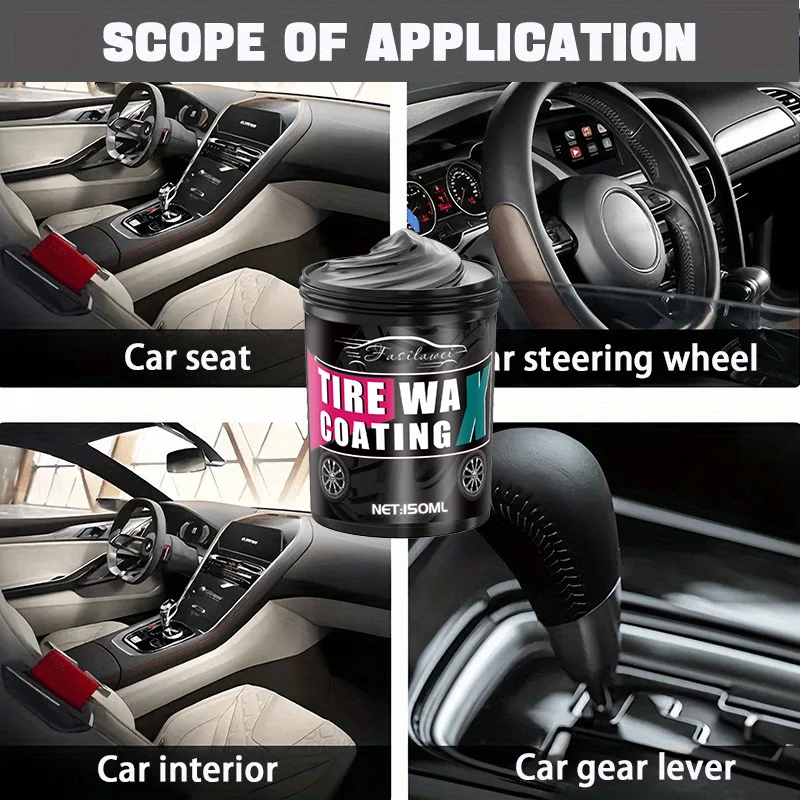 NEW Car Leather Component Repair Wax - a Product for Restoring The Shine of Black Interior Decorations And Dashboards - Prevents
