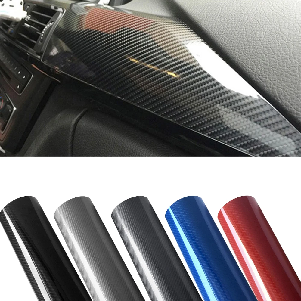 50x400/600cm 5D Car Sticker Carbon Fiber Vinyl Foil Film Air Bubble Free Self Adhesive Decor Decals Auto Exterior Accessories