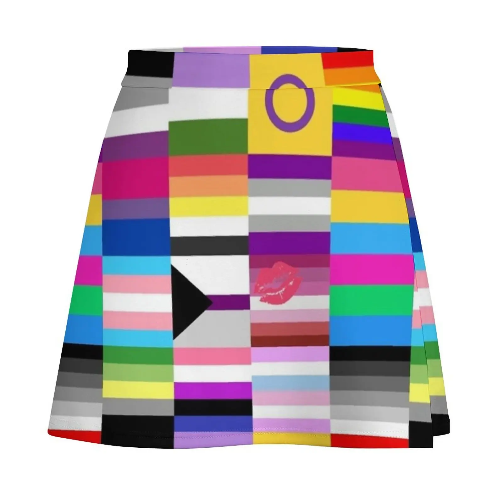 LGBTQA+ Flag Collage Mini Skirt women's skirts trend 2026 skirts for womens fairy grunge Mini Skirt