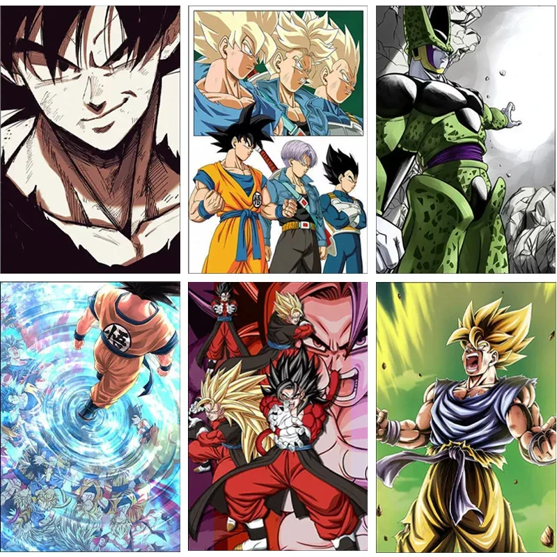 Dragon Ball Gohan Anime 5D Full Round Drill Diamond Painting Battle Mosaic Embroidery Art Home Wall Decor DIY Craft