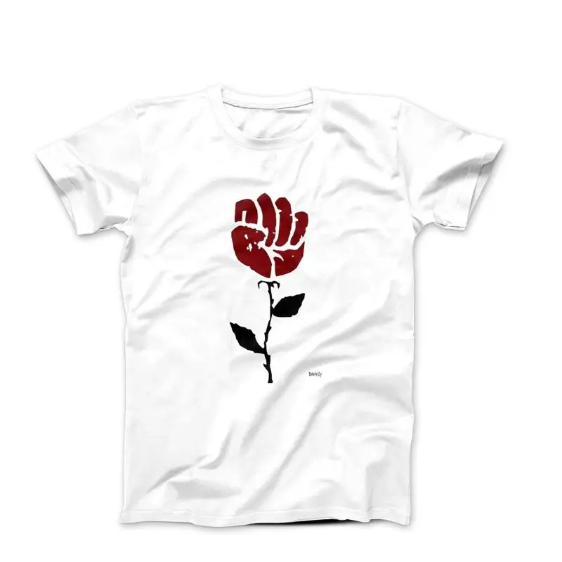 Banksy Rose In Sidewalk Street Art T-shirt
