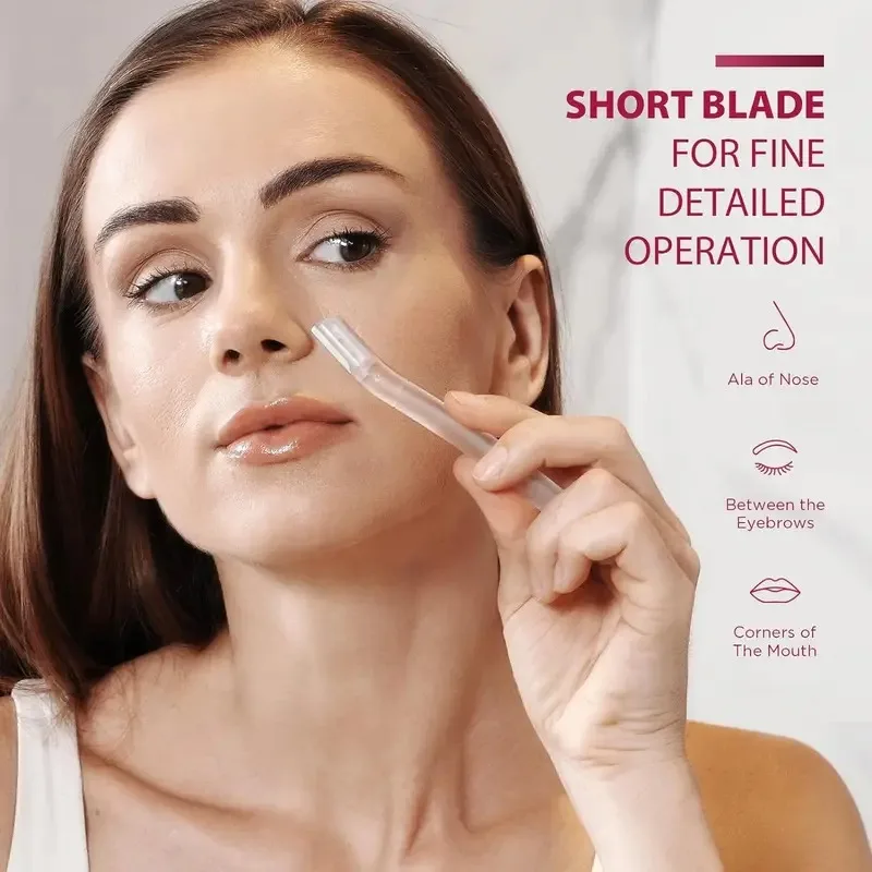 Conjunto de aparador de sobrancelha profissional multiuso com 3 pacotes - Barbeador manual de remoção de pelos faciais, ferramenta de dermaplaning esfoliante