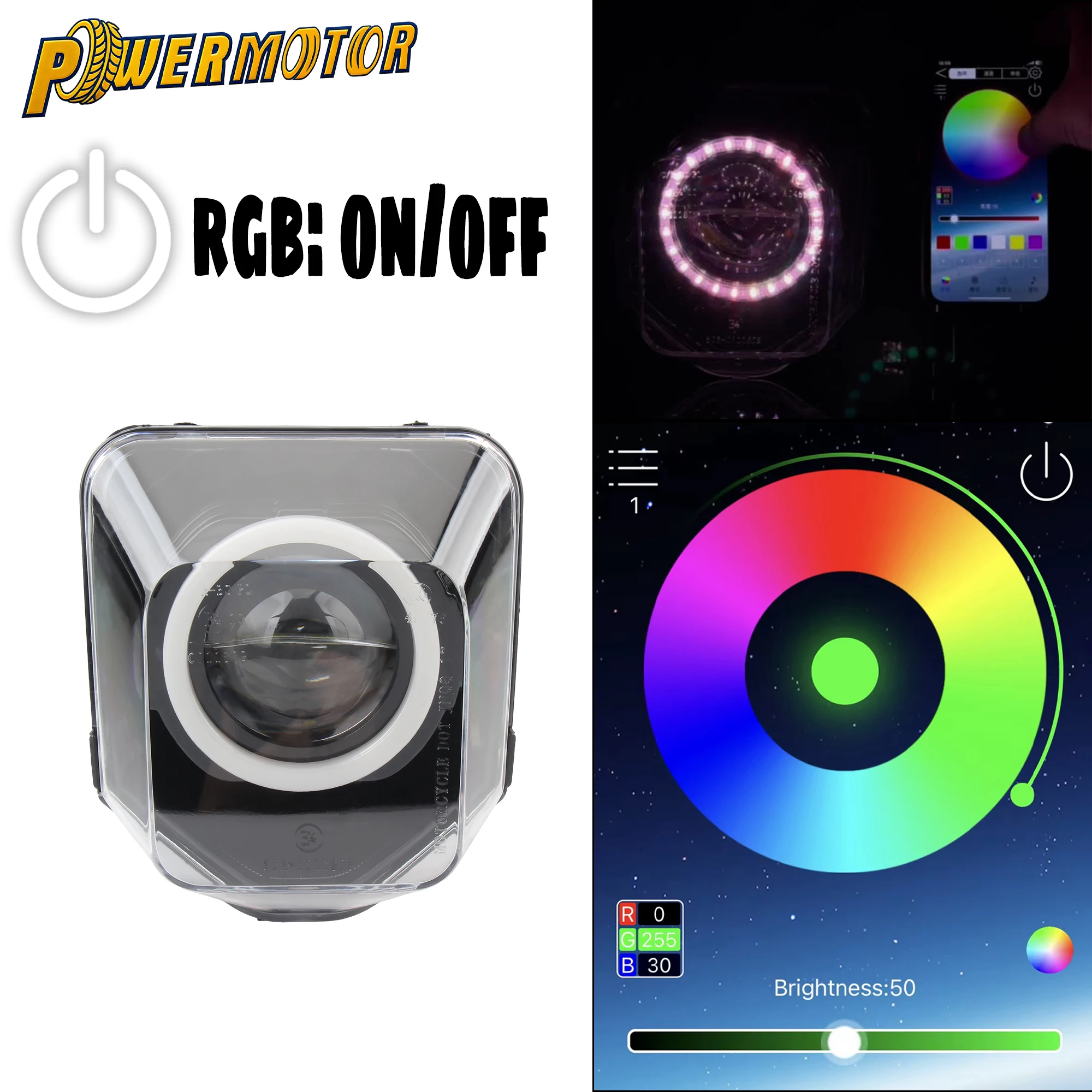 

For Husqvarna TE 250 Motocross RGB LED Headlight App Control Angel Eyes 150 300 FE 250 350 450 501 701 SM Enduro 2014–2024