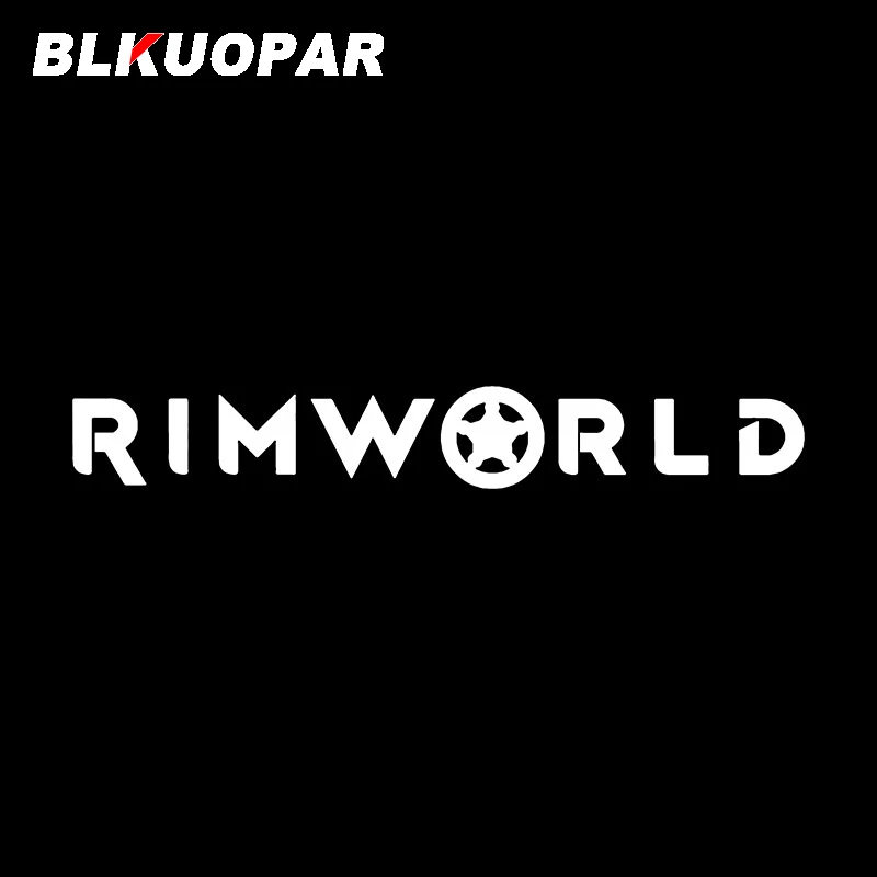 BLKUOPAR Rimworld Science Fiction Game Logo Car Stickers Creative Vinyl Decal Sunscreen Die Cut Bumper Caravan Car Goods