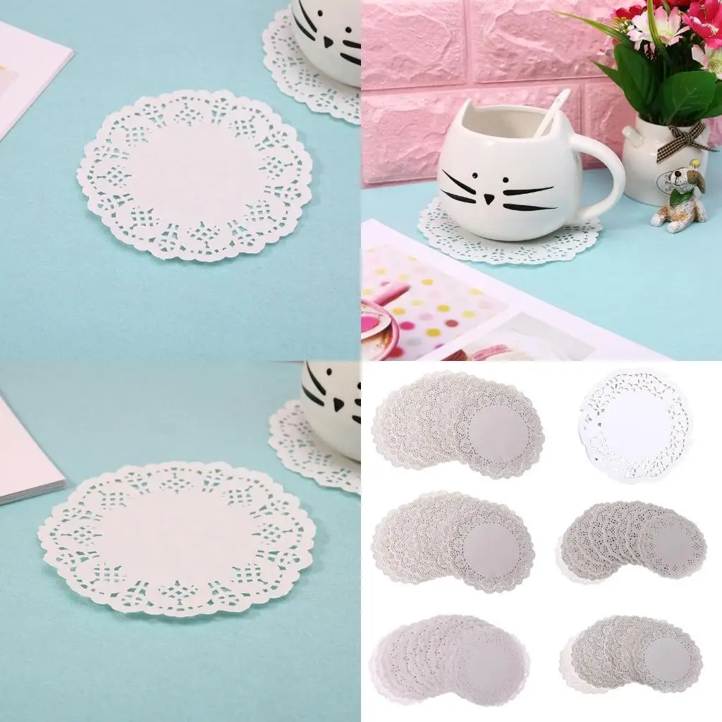 

200 Pcs Lace Placemat Doilies Cake Placemat Tables Decoration Fashion high quality