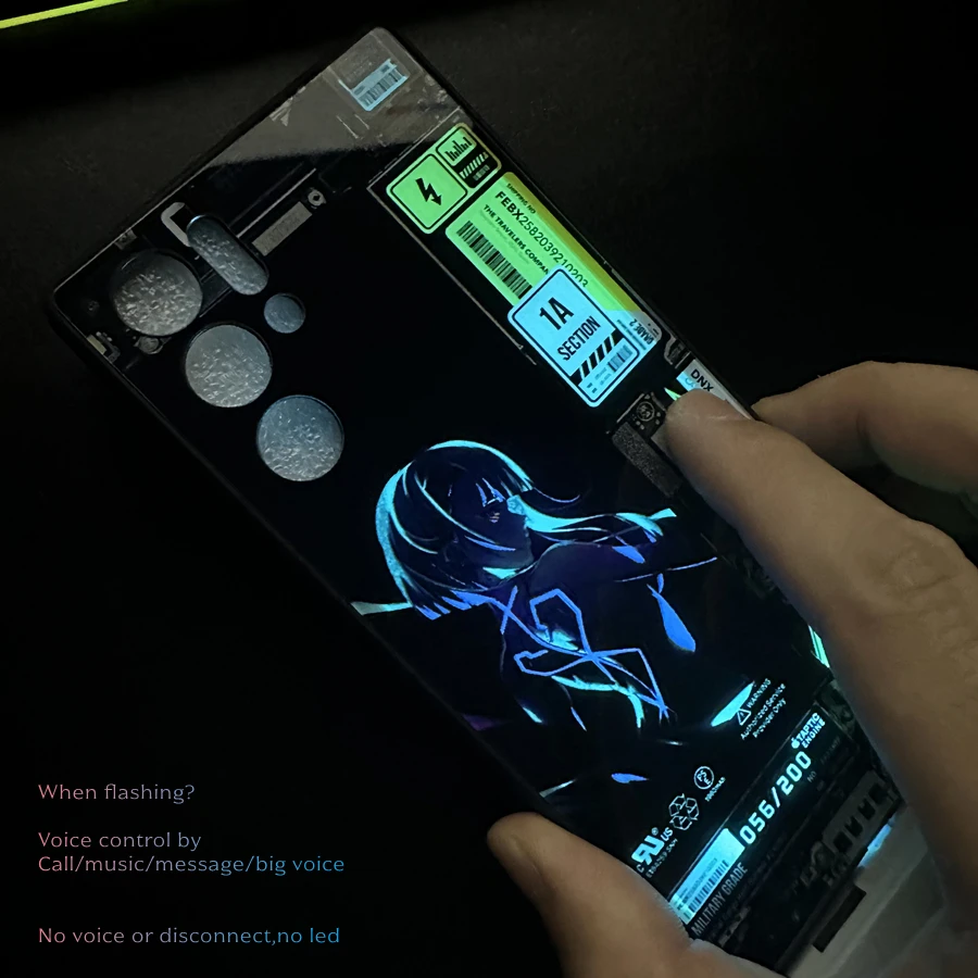 أنيمي غطاء الهاتف ل النوبة الأحمر ماجيك 10 9 8 برو زائد 6 7 برو مضيئة غطاء ل ZTE Redmagic 5s 6s 7s 8s 9s 10s برو LED قذيفة