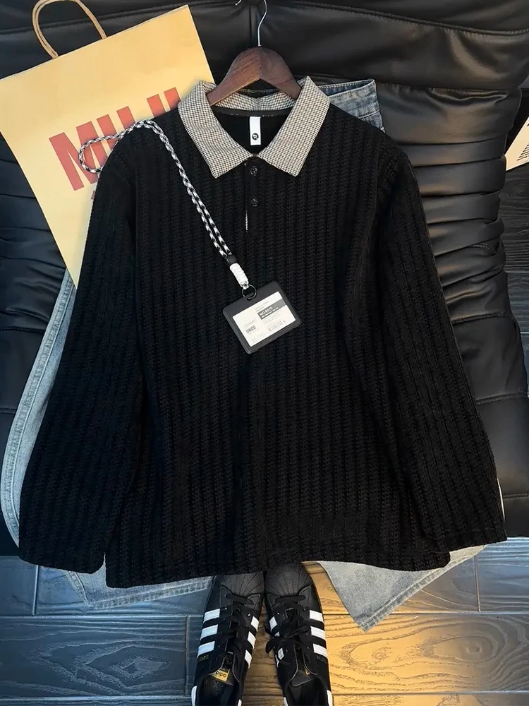 

Bla Flanneled Fibone Pattern Collared Long Sve Men's Sweatirt Comfortable Casual Sle Polyester Fiber Autumn Winter...