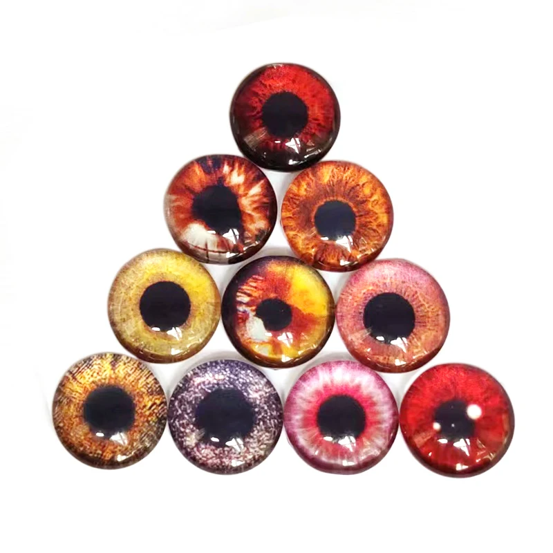 DIY Jewelry 8MM-20MM Brown Color Round Glass Cabochon Demo Flat Back Making Findings