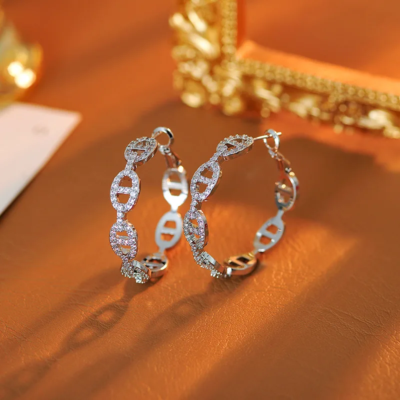 

Luxury Nose Earrings Circle Fashion Jewelry Accessories Elegant Piercing for Women