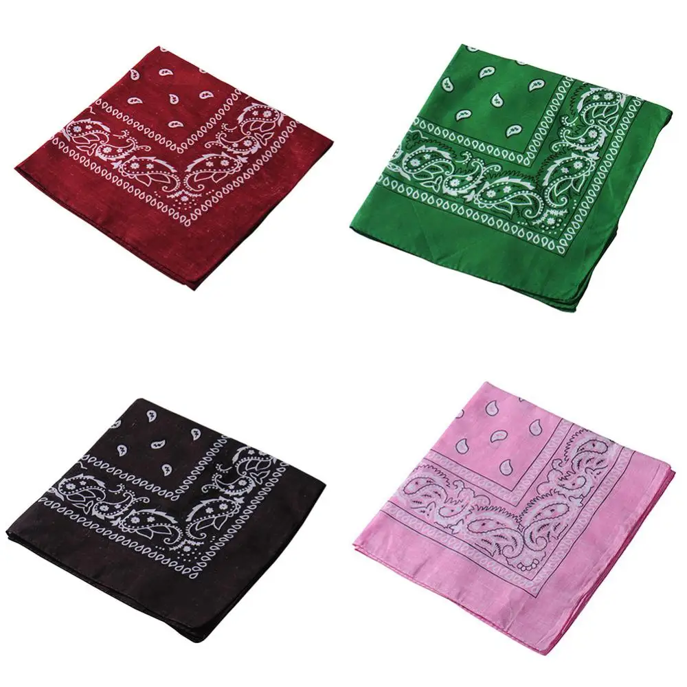 55cm Paisley Hip Hop Bandana Man Women Fashion Outdoor Headbands Hair Band Wrist Wraps Hair Scarves Hiking Scarves Neck Scarf