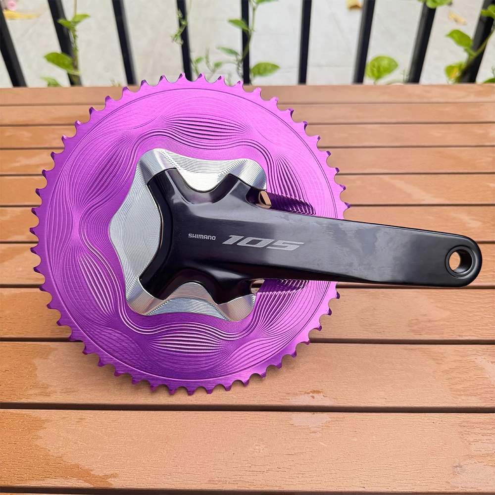 Rennrad-Kettenblätter-Set, 2 x 12 Gänge, rund, für 110 BCD, Shimano, asymmetrisch, mit Aero-Abdeckung, R9200 8100 7100 – Detail 6