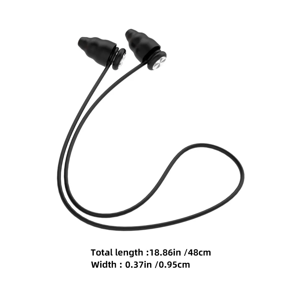 1Set Black Bullet-Shaped Reusable Silicone Earplugs Noise Cancelling Sleep Earplugs Comfortable for Studying Working Flying