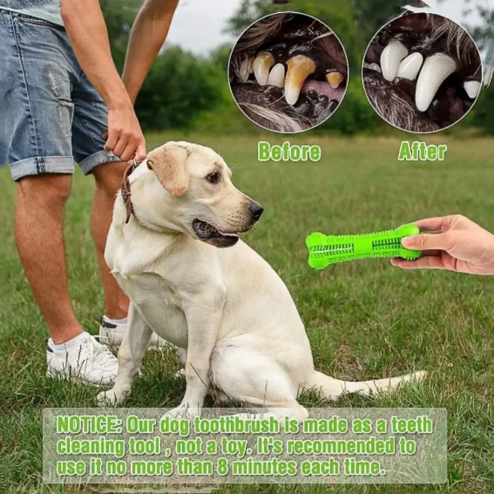 Pet Toothbrushes Puppy Chew Toys Soft Rubber Dog Brush Stick 360 Degree Teeth Cleaning Toothpaste  Animal Supplies