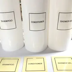 2026 New Personalized 4х4cm Square Transparent stickers Custom Shampoo labels  Bathroom Supplies