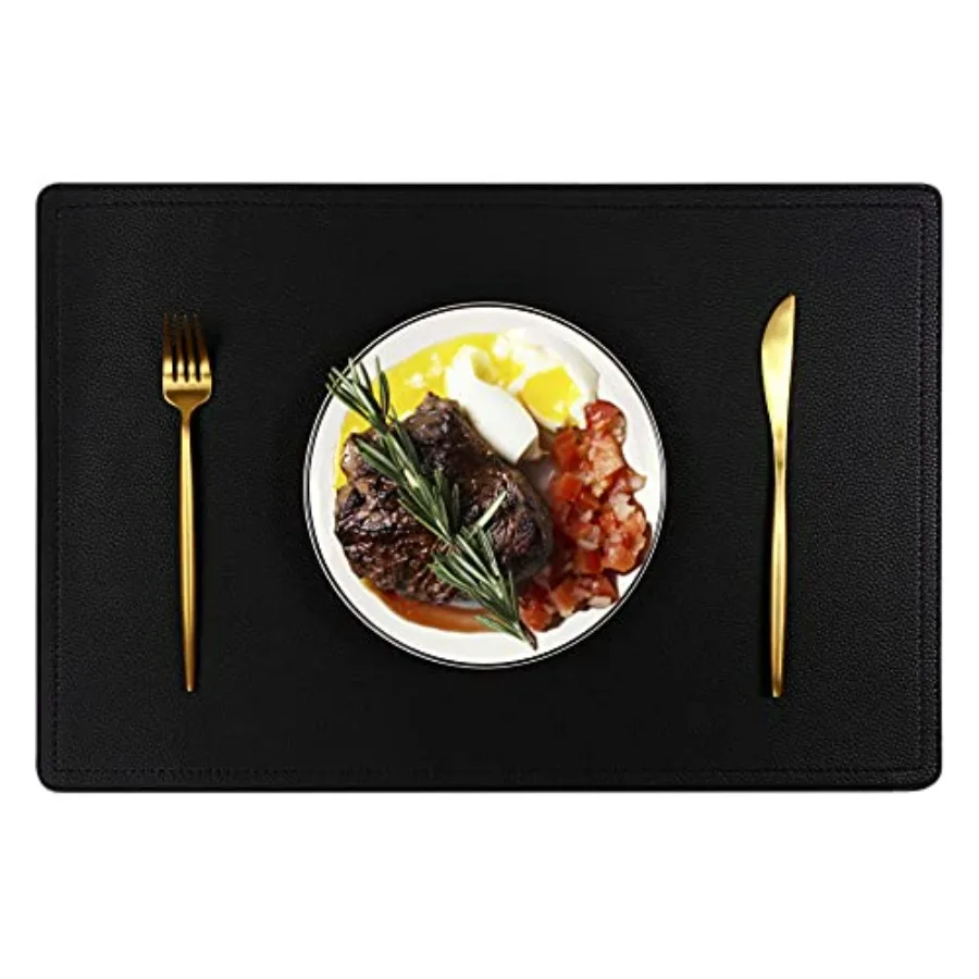 Faux Leather Placemats, PU Table Mats, Waterproof, Stain Resistant, Heat Resistant, Non-Slip Easy to Clean for Kitchen Dining T