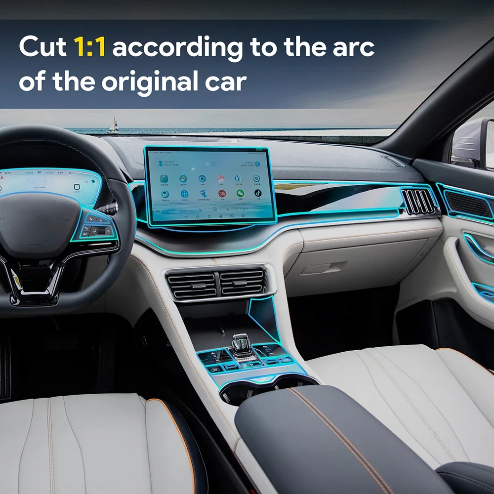 

For BYD Seal U Sealion 6 Song Plus DM i EV 2021 2025 Car Center Console Navigation Screen TPU Protective Film LHD RHD