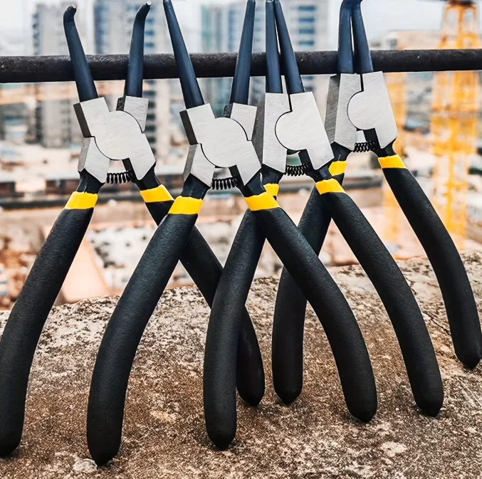 6/7 Inch 4pcs/Set Circlip Pliers Needle Nose Retaining Ring Pliers for Removing Installing Puller Locking Rings Shafts - Tool Se